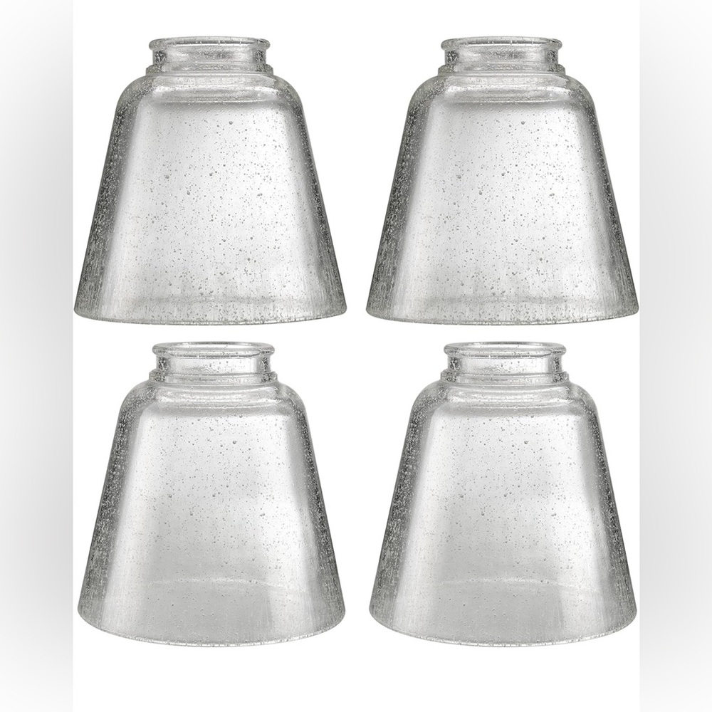 ASPEN Clear Bubbled Thick & Heavy Glass Shades 4 pack Ceiling Fan Vanity Light